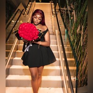 Chic Black Off-Shoulder Mini Dress